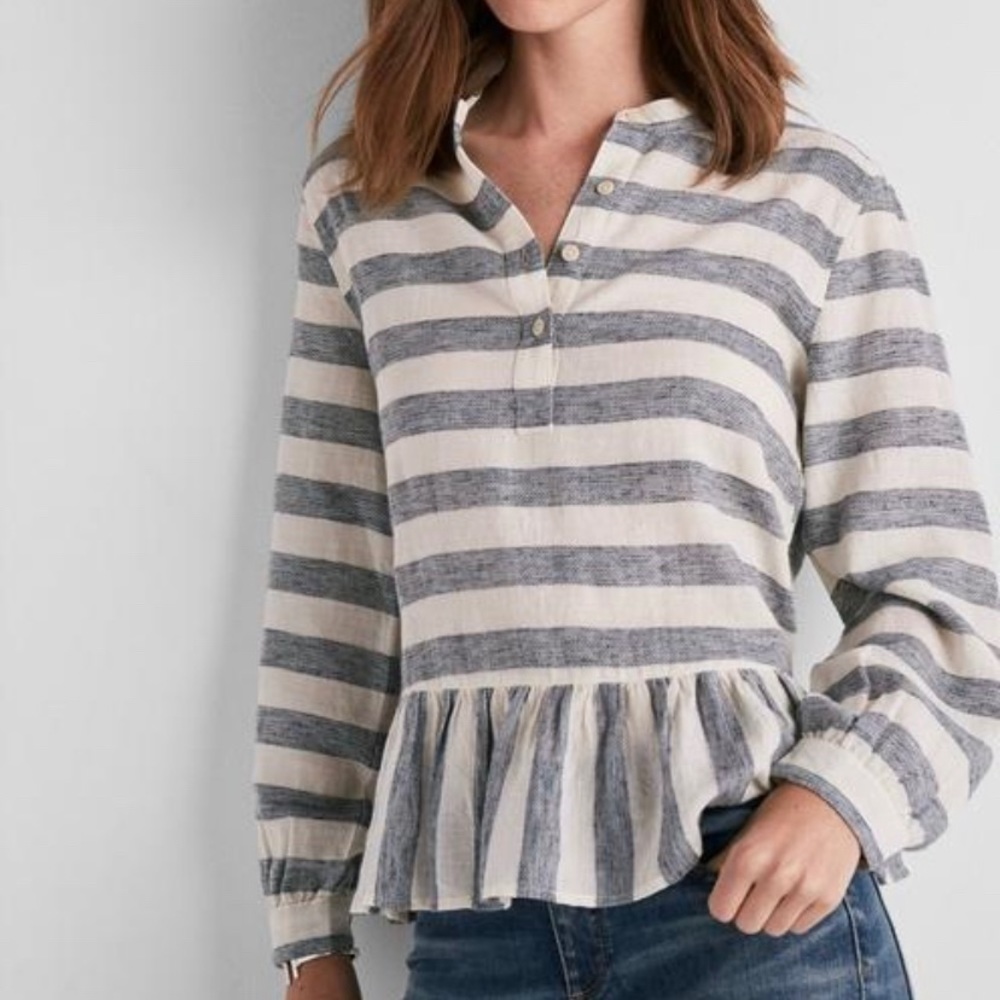 Lucky Brand striped blouse size XS